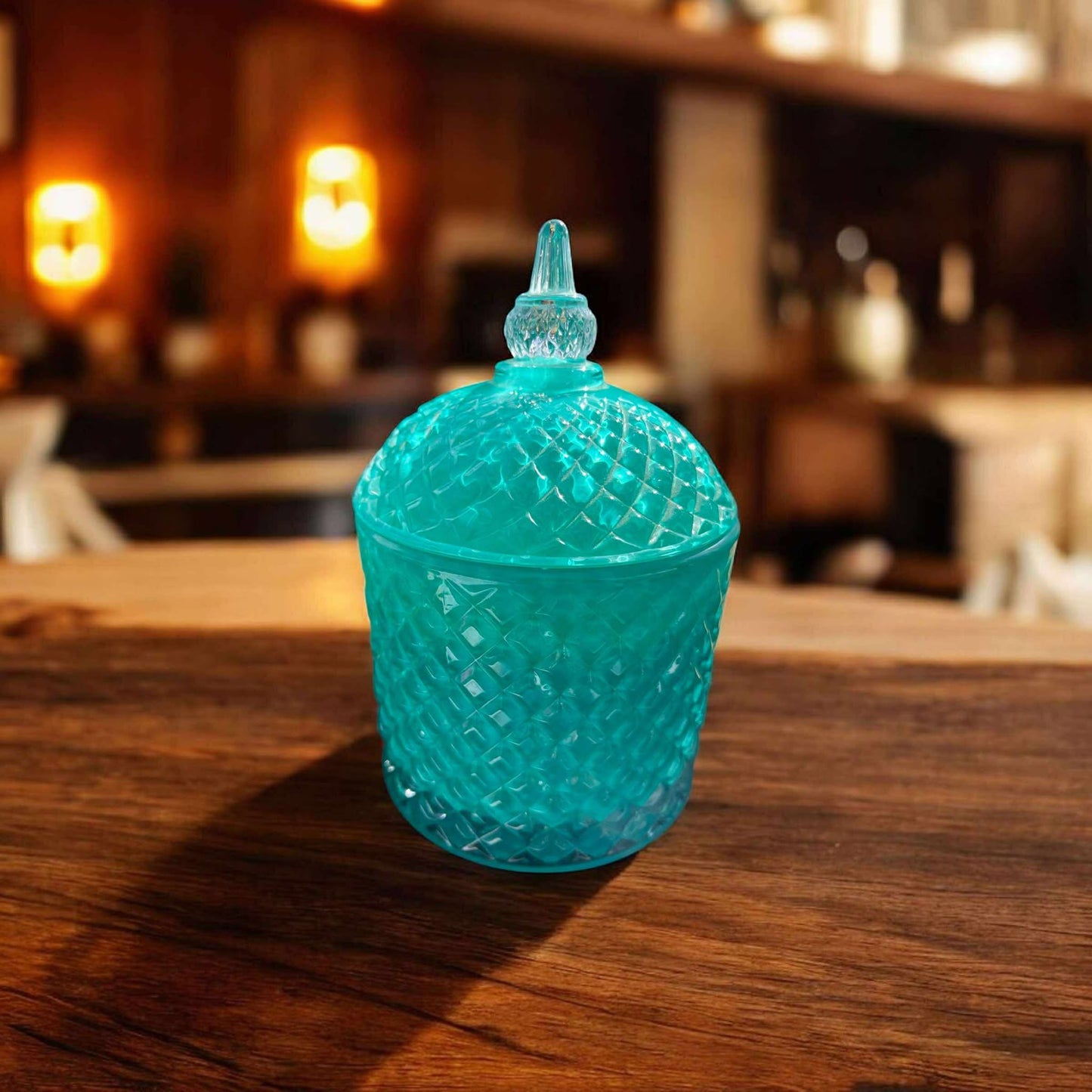 Teal Carousel Candle